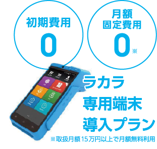 初期費用０円 ラカラ専用端末導入プラン